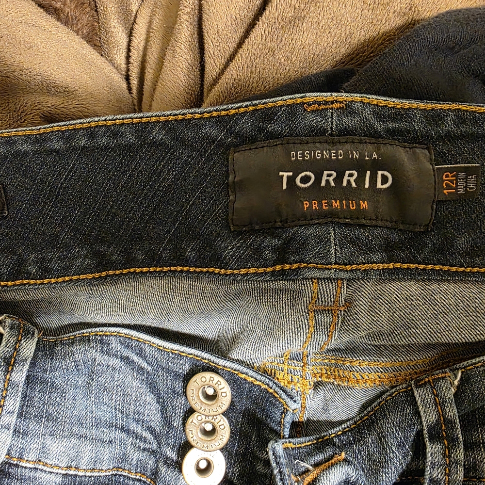 Torrid Blue Jeggings with Contrast Stitching